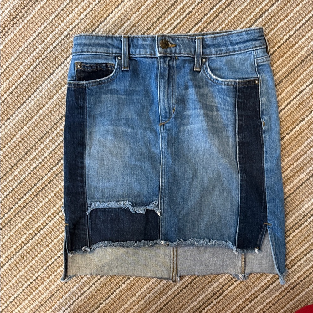 Joe's Jeans Blue Patchwork Mini Skirt